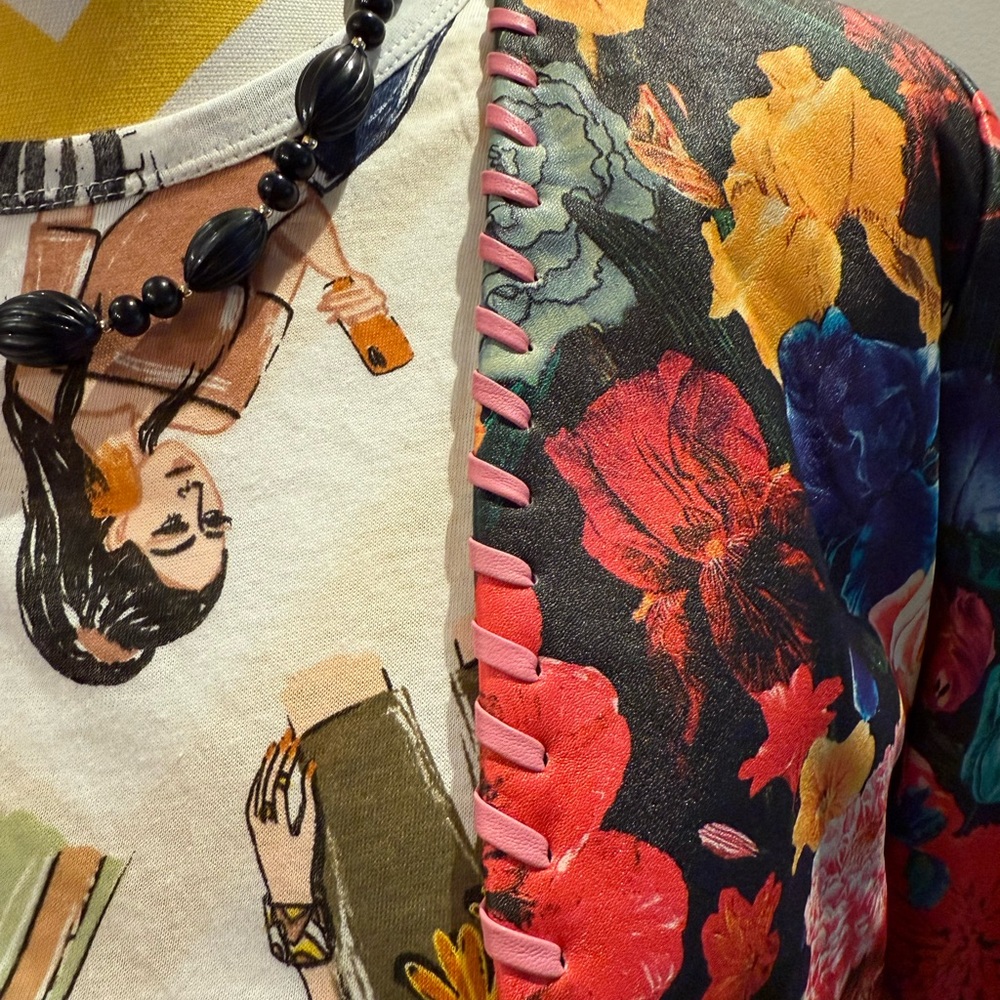 Alice + Olivia Zeta Floral Multicolor Leather Jacket - Picture 5 of 10